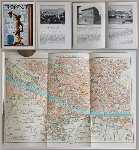 engl. Prospekt: Florence (um 1935) mit Stadtplan & Abbildungen -Reise Italien xz