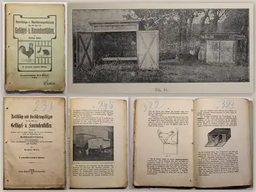 Wulf Ratschläge u. Skizzen Bau von Geflügel- und Kaninchenställen 1911  xz