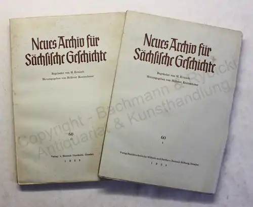 Kretzschmar Ermisch Neues Archiv für Sächsische Geschichte Bd 60 1939 Sachsen xz