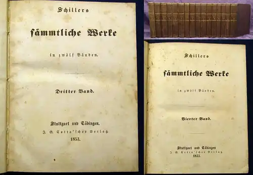 Schillers sämmtl. Werke in 16 Bde. 12 Bde.+ 4 Suppl. Bde. 1853-1858 Klassiker js