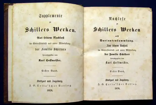 Schillers sämmtl. Werke in 16 Bde. 12 Bde.+ 4 Suppl. Bde. 1853-1858 Klassiker js