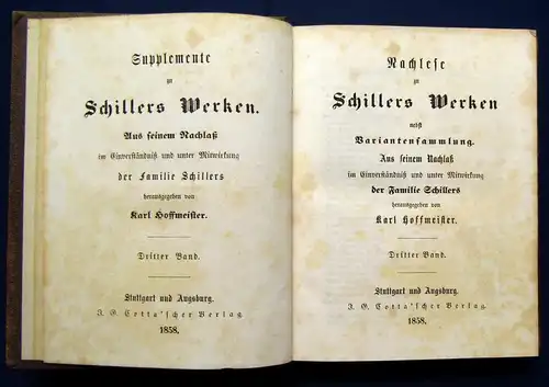 Schillers sämmtl. Werke in 16 Bde. 12 Bde.+ 4 Suppl. Bde. 1853-1858 Klassiker js