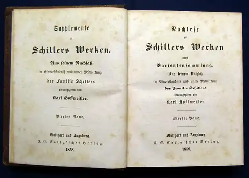 Schillers sämmtl. Werke in 16 Bde. 12 Bde.+ 4 Suppl. Bde. 1853-1858 Klassiker js