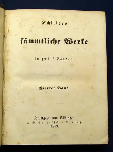 Schillers sämmtl. Werke in 16 Bde. 12 Bde.+ 4 Suppl. Bde. 1853-1858 Klassiker js