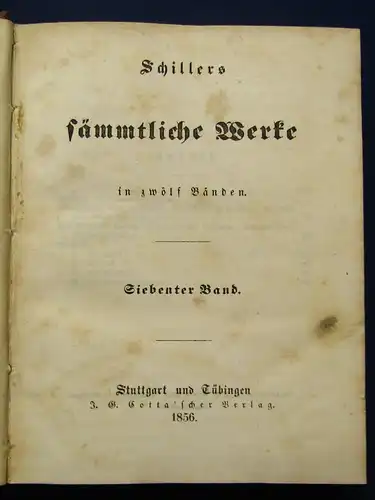 Schillers sämmtl. Werke in 16 Bde. 12 Bde.+ 4 Suppl. Bde. 1853-1858 Klassiker js