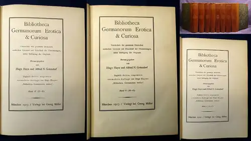 Hayn Bibliotheca Germanorum Erotica & Curiosa 1912 8 Bde.+ Register 1990 js