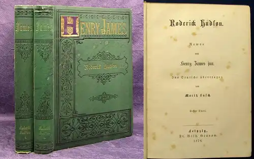 James Henry jun.,Busch;  Roderick Hudson 2 Bde. 1876 Roman Erzählungen js