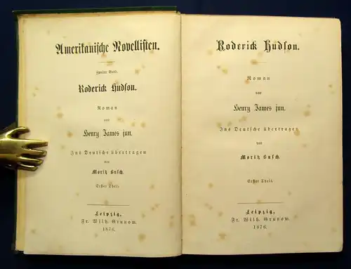 James Henry jun.,Busch;  Roderick Hudson 2 Bde. 1876 Roman Erzählungen js