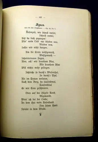 Ophüls Brahms- Texte Vollständige Sammlung der musikalischen Dichtung 1898 js