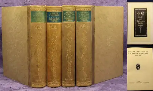 Die Theaterstücke von Arthur Schnitzler in 4 Bänden 1915 Kunst Kultur HLdr. js