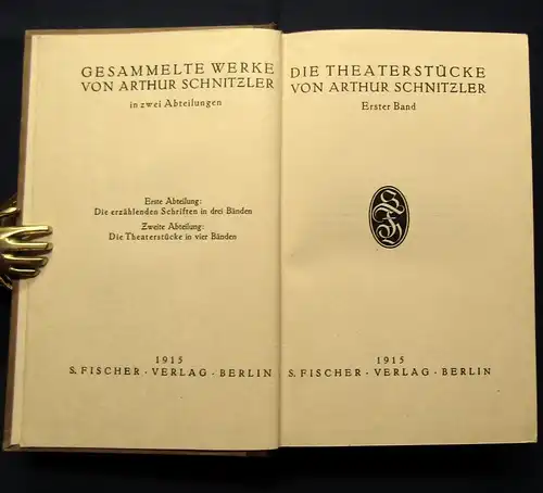 Die Theaterstücke von Arthur Schnitzler in 4 Bänden 1915 Kunst Kultur HLdr. js