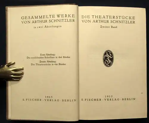 Die Theaterstücke von Arthur Schnitzler in 4 Bänden 1915 Kunst Kultur HLdr. js