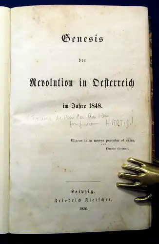 Hartis Genesis der Revolution in Oesterreich 1850 Geschichte Gesellschaft mb