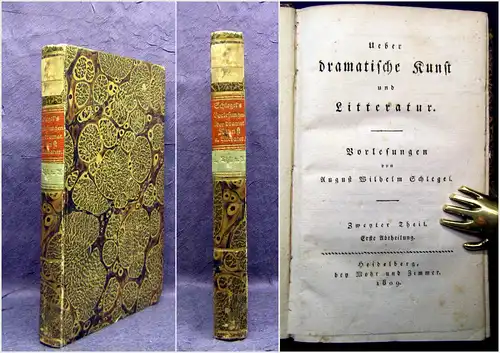 Schlegel Über dramatische Kunst und Literatur 1809 2. Bd. Belletristik Lyrik mb