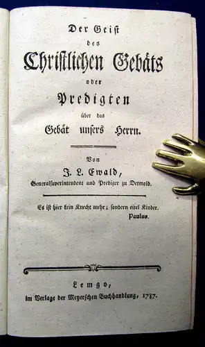 Ewald Predigten über die Lehren des Christenthums 1787 Theologie mb