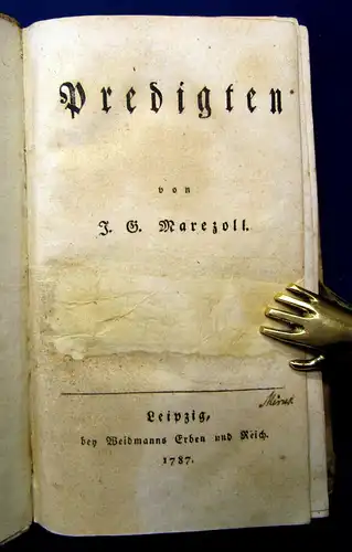 Marezoll Predigten 1787 Theologie Kirche mb