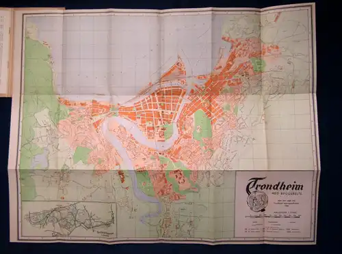 Bruns Karte von Trondheim ( Norwegen) 1943 1:10000 48x61 cm js