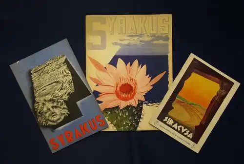 3 Broschuren Syrakus( Italien) 30 er Jahre Guide Ortskunde js