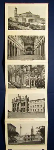 4 Broschuren Reise Rom 1900-1930 Leporello und Karte Guide Ortskunde js