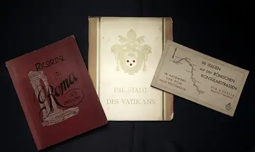 3 Broschuren Reise Rom Vatikan 1900-1930 Leporello  Guide Ortskunde js