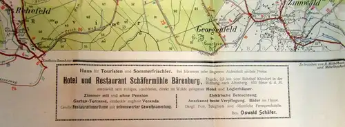 Mittelbach Wanderkarte der Höhenluftkurorte Altenberg,Kipsdorf um 1915 Guide js