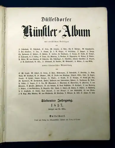 Varia Düsseldorfer Künstler-Album 1857, 7 Jg. mit artistischen Beiträgen  js