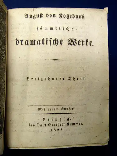 Augsut von Kotzebue`s sämmtliche dramatische Werke 13 u.14 Theil 1828 js