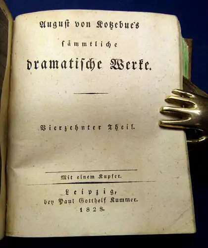 Augsut von Kotzebue`s sämmtliche dramatische Werke 13 u.14 Theil 1828 js