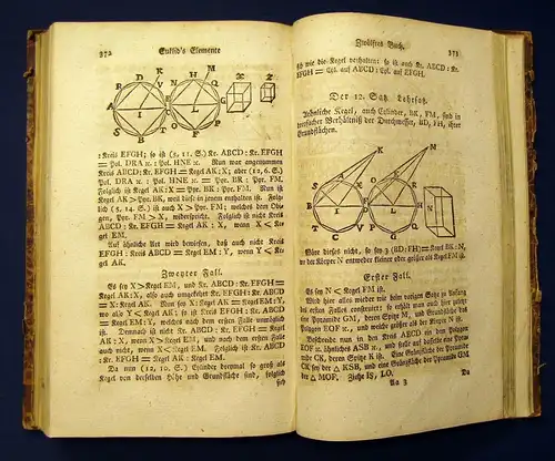 Lorenz Euklid`s Elemente fünfzehn Bücher 1824 Mathematik Geometrie  js