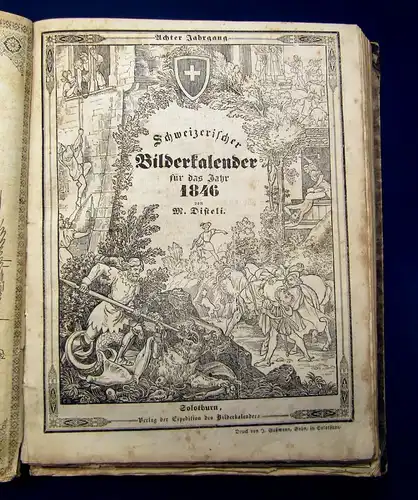 Disteli Sammlung 9 Schweizer Bilderkalender 1844-1847 Kalendarium Historisch js