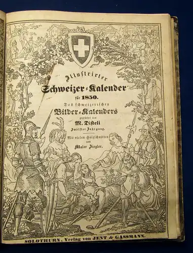 Disteli Sammlung 9 Schweizer Bilderkalender 1844-1847 Kalendarium Historisch js