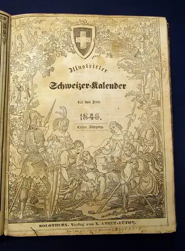 Disteli Sammlung 9 Schweizer Bilderkalender 1844-1847 Kalendarium Historisch js