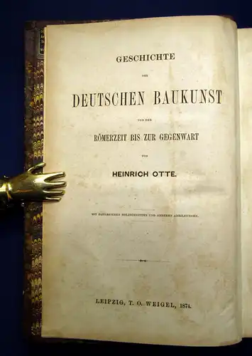 Otte Die Geschichte der romanischen Baukunst 1874 EA 4 Tafeln 309 Holzschn. mb