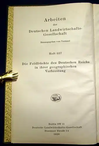 Engelbrecht Die Feldfrüchte des deutschen Reichs 1. Teil 41 Karten 1928 js