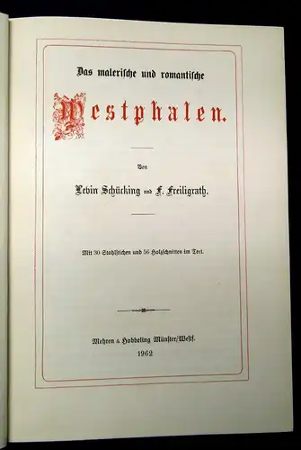 Schücking Das malerische u. romantische Westphalen 1962 Reprint js