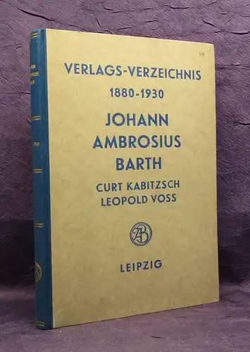 Johann Ambrosius Barth Verlagsverzeichnis 1880-1930, 1930 js