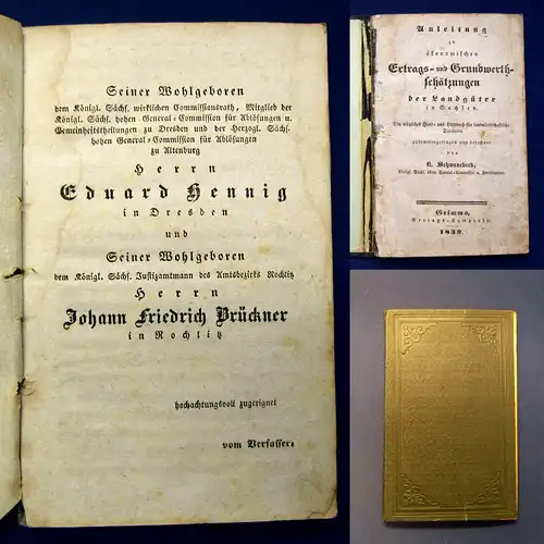 Schwanebeck Anleitung Ertrags-und Grundwerthschätzungen 1839 Altes Handwerk mb