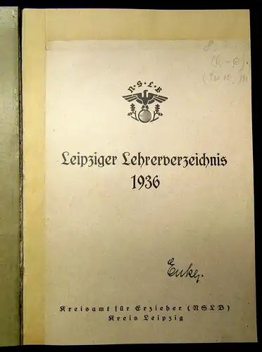 Leipziger Lehrerverzeichnis 1936 Auflistung Wissen Orte Lehrkräfte Gelehrte js