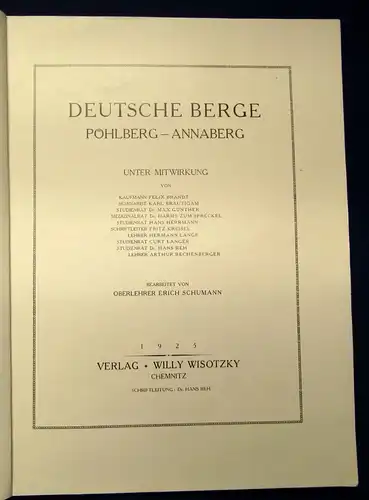 Deutsche Berge Pöhlberg und Annaberg Band 1, 1925 Bildband Georgraphie js