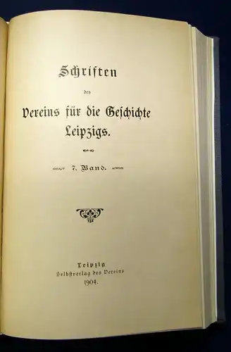 Schriften des Vereins für die Geschichte Leipzigs Sammelband Bd.5-7 1869-1904 js