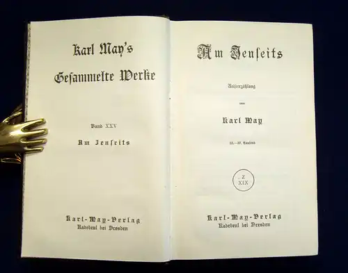 Karl May " Am Jenseits "35. bis 37. Tausend um 1914 Abenteuer Reiseerzählung mb