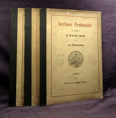 Berliner-Geschlechter,Denkmäler,Medaillen 3 Bde. 1873/1770 Chronik j