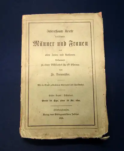 Bornmüller Interessante Geschichten berühmter Männer u Frauen 1858 Bibliophilie