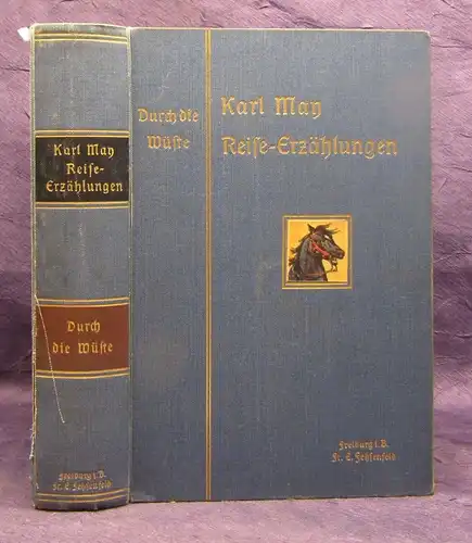 Karl May Fehsenfeld Blau 1908 Bd. 1 Durch die Wüste 6.-10.Tausend Erzählung js