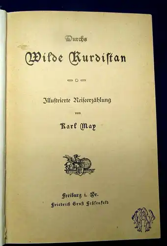 Karl May Fehsenfeld Blau 1908 Bd. 2 Durchs wilde Kurdistan 6.-7. Tausend js