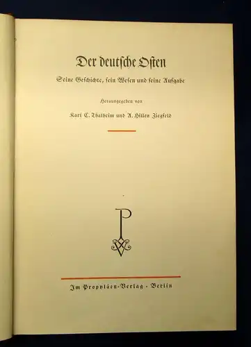 Ziegfeld Der deutsche Osten Seine Geschichte, sein Wesen um 1900 js