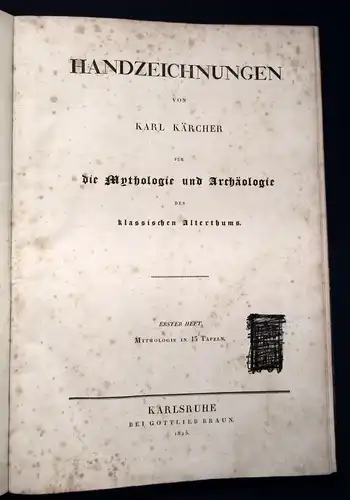 Kärcher Handzeichnungen Mythologie u. Archäologie 5 Hefte in 1, 1825 js