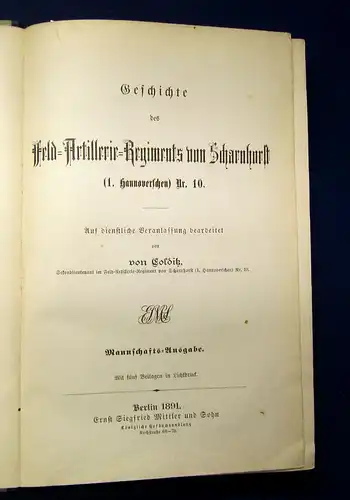 Colditz Geschichte des Feld-Artillerie-Regiments von Scharnhorst 1891 mb