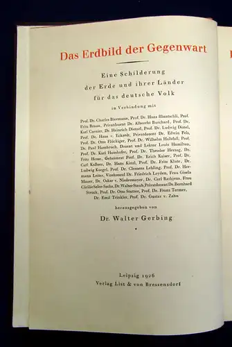 Gerbing Das Erdbild der Gegenwart Erster Band 1926 104 Tafeln 15 Kunstbeilagen m