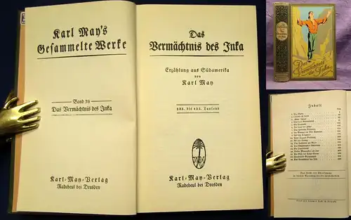 Karl May's Gesammelte Werke Bd. 39" Das Vermächtnis" um 1930 Erzählung  js